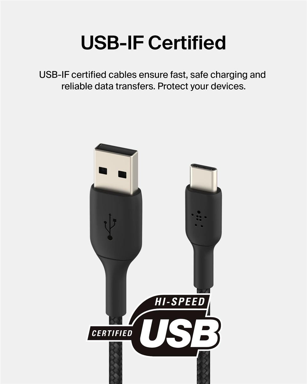 USB C to USB A Cable, 3.3ft, 15W - Type C Charger, iPhone Charger Cord, Braided, Flexible for iPhone 17 & 16, Galaxy S25, Pixel 10, iPad Pro, AirPods Pro, Switch 2 & More, CarPlay - Black - Image 6