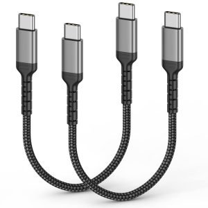 6 Zoll USB C Ladekabel, 2 Pack kurze USB C zu C Kabel Geflochtenes Schnelllade USBC Kabel Kompatibel mit iPhone 15 Samsung Galaxy S23 Ultra Google Pixel