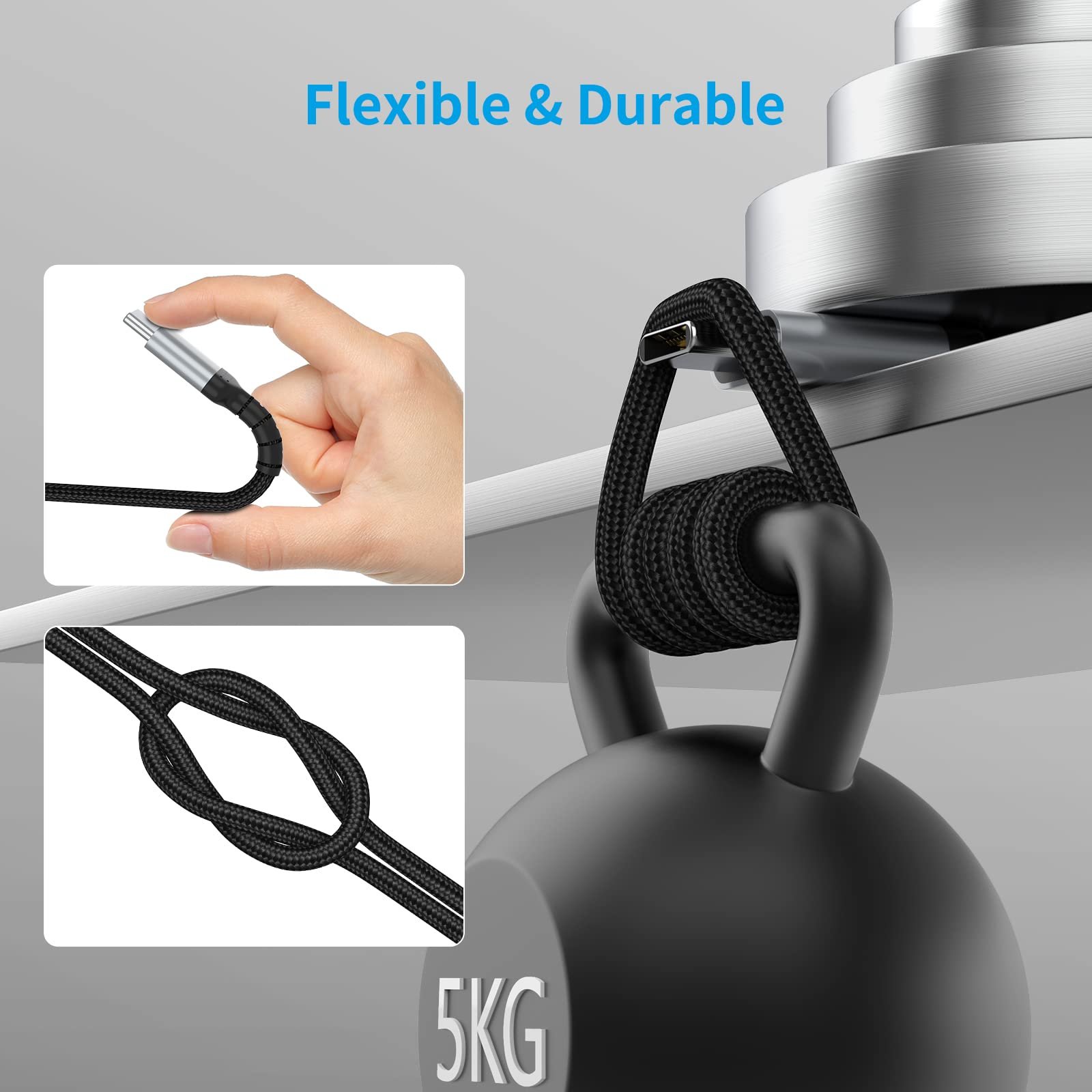 6 Inch USB C Charger Cord, 2 Pack Short USB C to C Cable Braided Fast Charging USBC Cable Compatible with iPhone 15 Samsung Galaxy S23 Ultra Google Pixel - Image 4