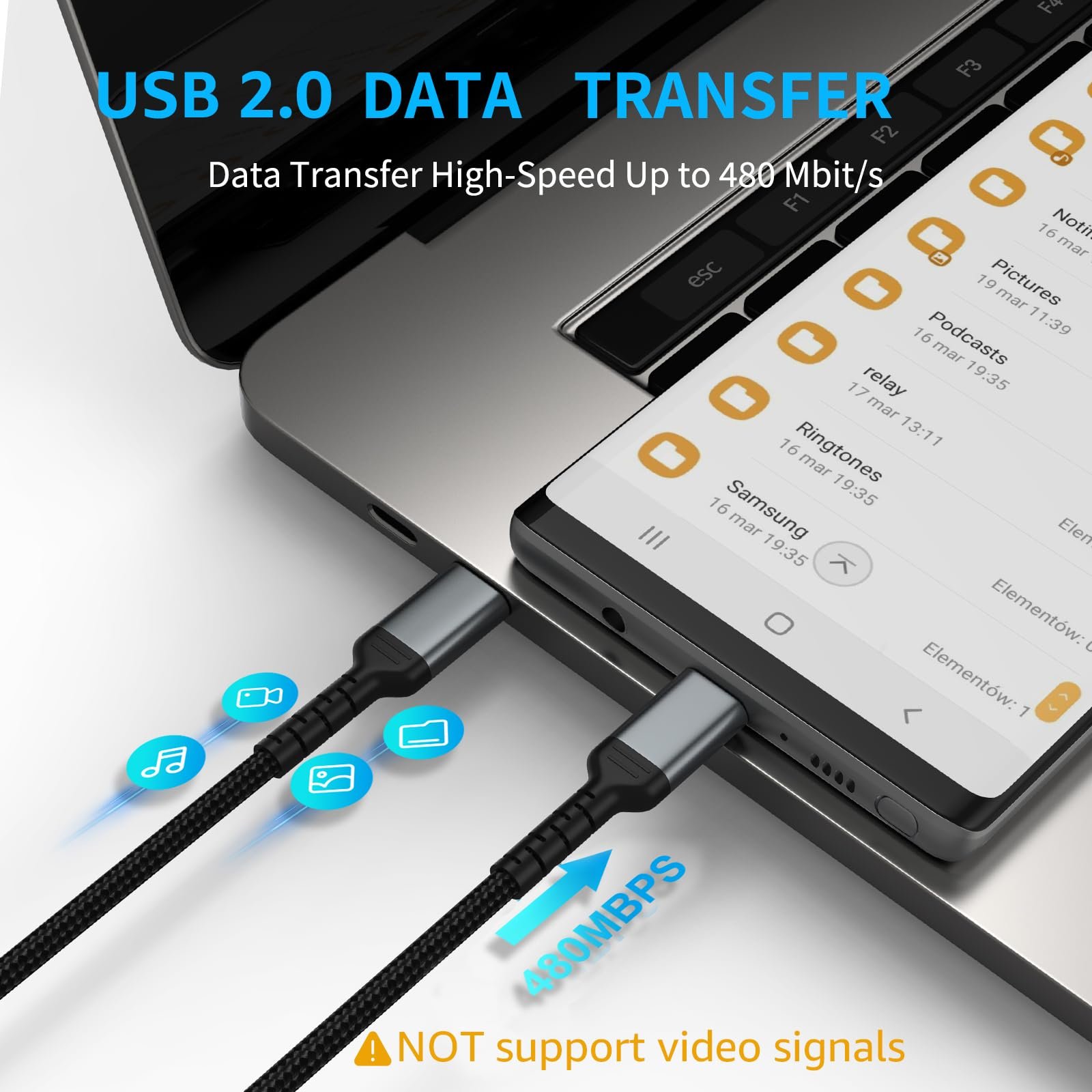 6 Inch USB C Charger Cord, 2 Pack Short USB C to C Cable Braided Fast Charging USBC Cable Compatible with iPhone 15 Samsung Galaxy S23 Ultra Google Pixel - Image 5