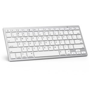Bluetooth Tastatur Kompatibel mit iPad 10. Generation, iPad 10.2 (9./8./7.), iPad Pro 13/12.9/11 Zoll, iPad Air/Mini und weiteren iOS Geräten, Weiß