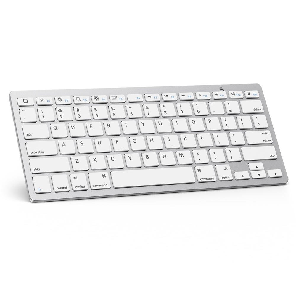 Bluetooth toetsenbord compatibel met iPad 10e generatie, iPad 10.2 (9e/8e/7e), iPad Pro 13/12.9 inch, iPad Air/Mini en meer iOS-apparaten, Wit