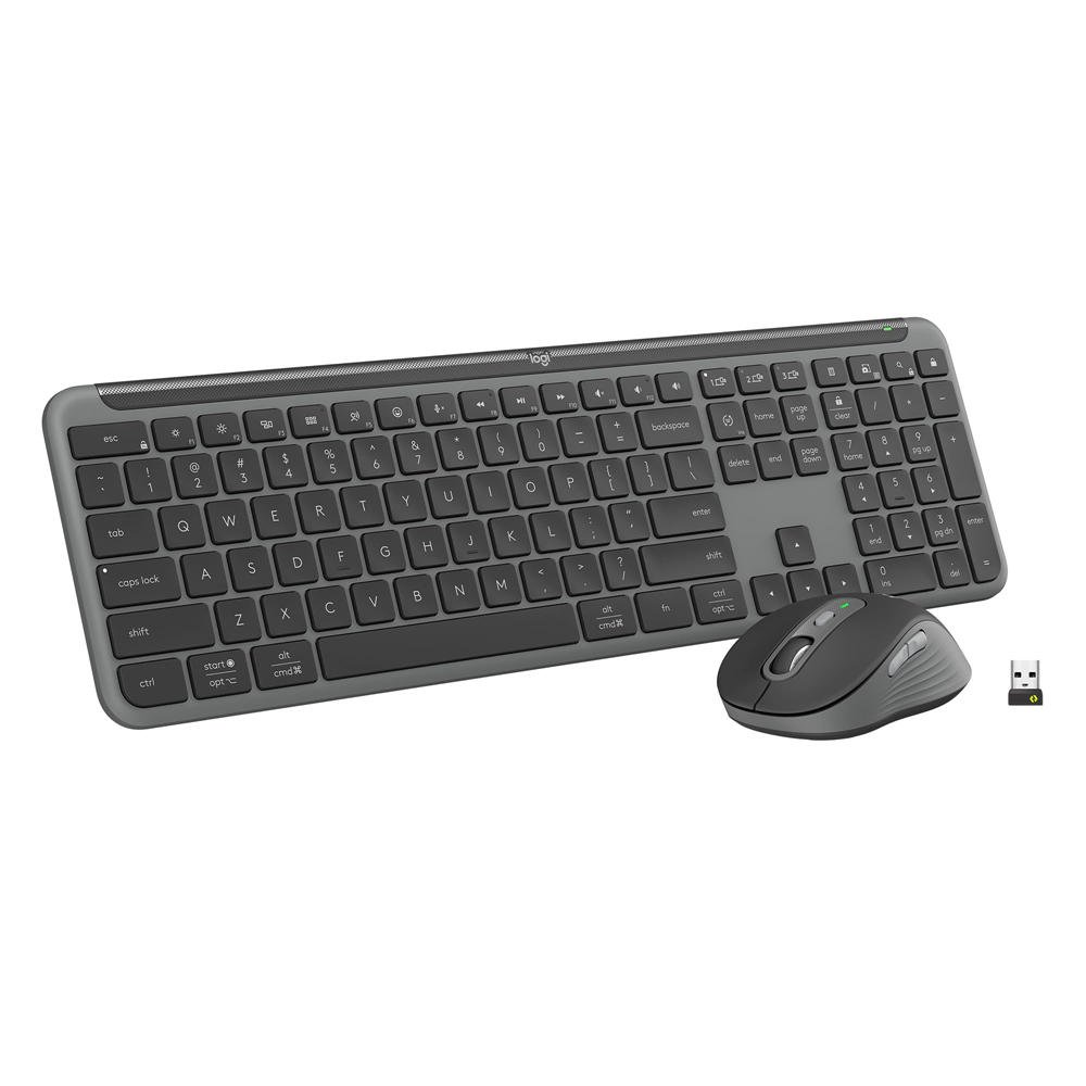 Clavier sans fil Signature Slim K950, design épuré, commutation entre appareils, frappe silencieuse, Bluetooth, multi-OS, Windows, Mac, Chrome - Graphite