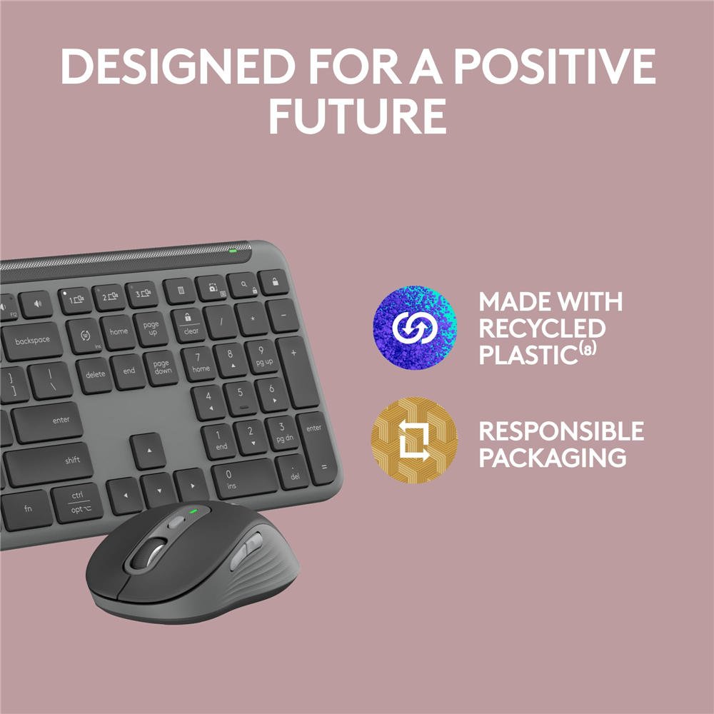 Signature Slim K950 Wireless Keyboard, Sleek Design, Switch Typing Between Devices, Quiet Typing, Bluetooth, Multi-OS, Windows, Mac, Chrome - Graphite - Image 12