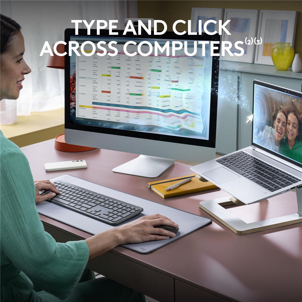 Signature Slim K950 Wireless Keyboard, Sleek Design, Switch Typing Between Devices, Quiet Typing, Bluetooth, Multi-OS, Windows, Mac, Chrome - Graphite - Image 3