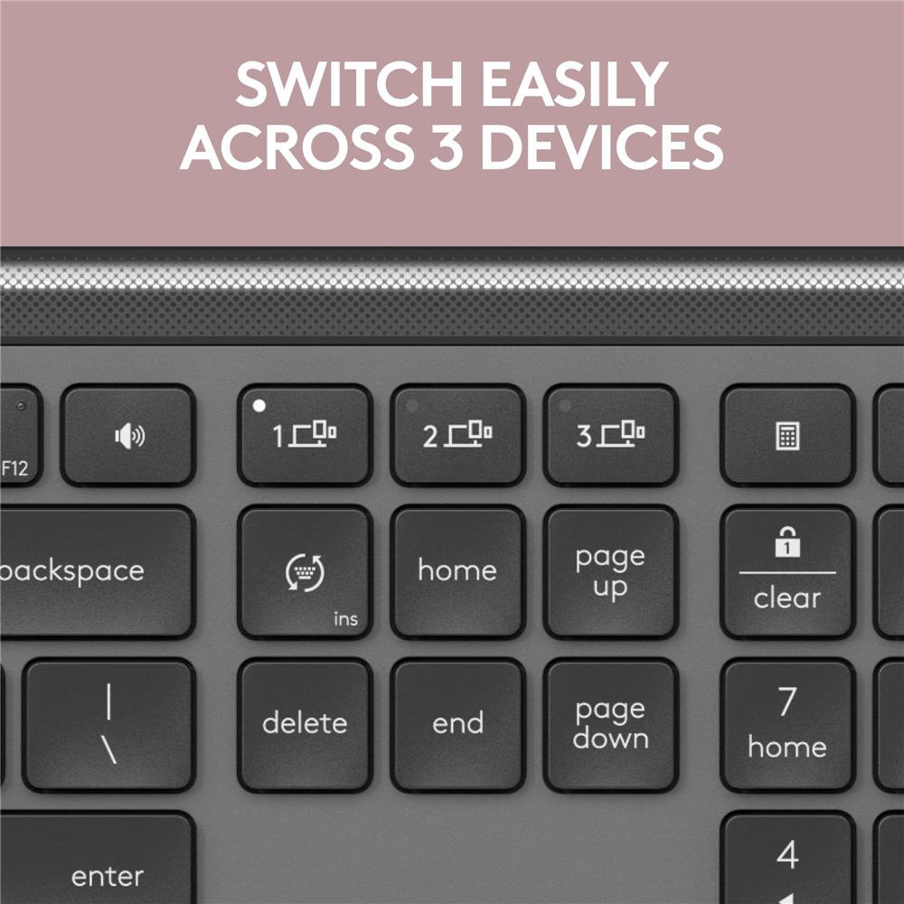 Signature Slim K950 Wireless Keyboard, Sleek Design, Switch Typing Between Devices, Quiet Typing, Bluetooth, Multi-OS, Windows, Mac, Chrome - Graphite - Image 7