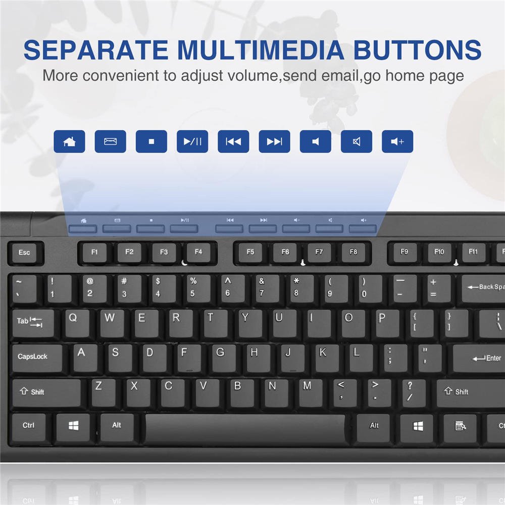 RK907 Ultra-Slim Compact USB Wired Keyboard for Mac and PC,Windows 10/8 / 7 / Vista/XP (Black) – Bild 2