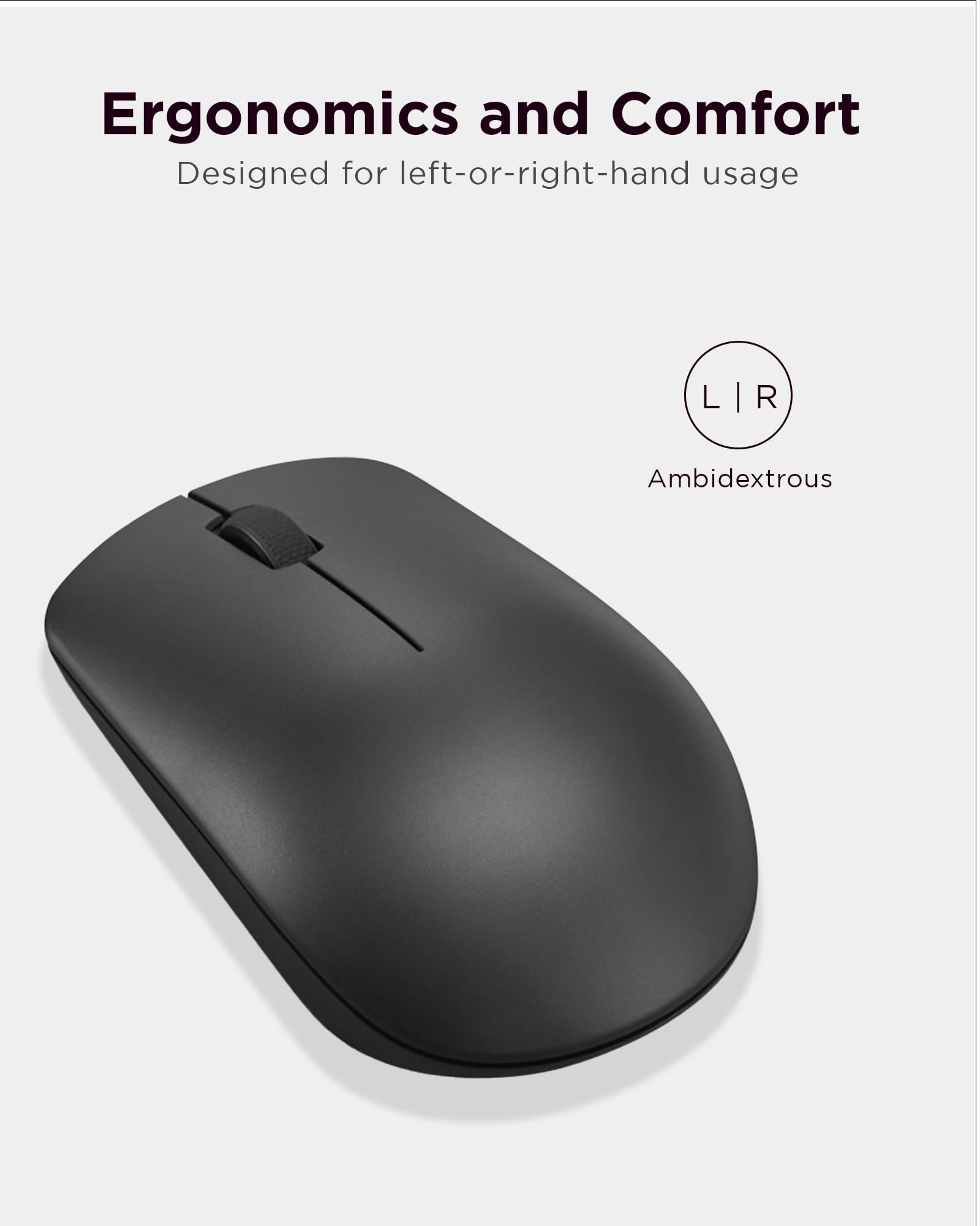 530 Wireless Mouse – Full Size Computer Mouse for PC, Laptop, Windows Computer - 2.4 GHz Nano USB Receiver - Ambidextrous Design - 12 Months Battery Life – Cordless - Image 3