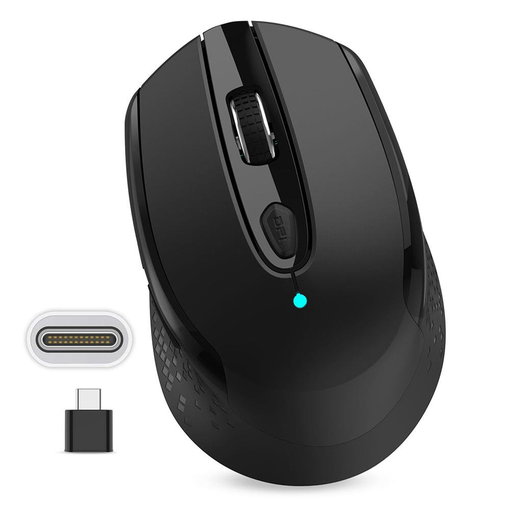 Ratón inalámbrico USB C, ratón silencioso tipo C para MacBook Air/Pro, ratón de ordenador inalámbrico 2.4G con 6 botones y 3 DPI ajustables para Mac, portátil, ordenador de sobremesa, PC.