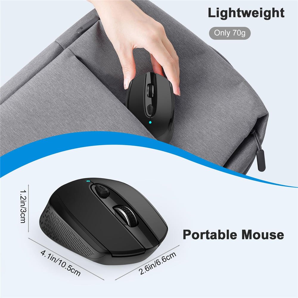 USB C Wireless Mouse, Type C Silent Mouse for MacBook Air/Pro, 2.4G Cordless Computer Mice with 6 Buttons and 3 Adjustable DPI for Mac, Laptop, Desktop, PC - Imagen 6